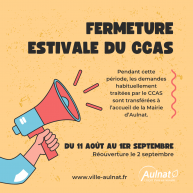 Fermeture estivale du CCAS d’Aulnat 