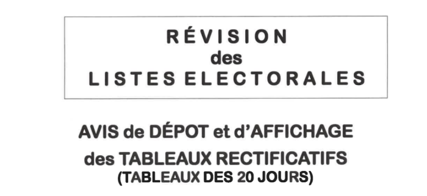 [ RÉVISION DES LISTES ELECTORALES ]